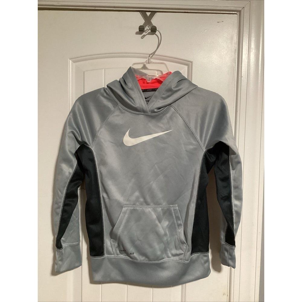 Nike, Youth Therma-Fit Black/Gray Hoodie Sweatshirt, US Youth M